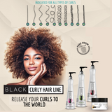 Curly hair line - 4 Steps Curly Line - Black Multi Rizos SET - Modeled, disciplined, hydrated curls, controlled volume and reduced frizz.